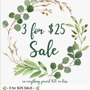 3 for 25 sale!
